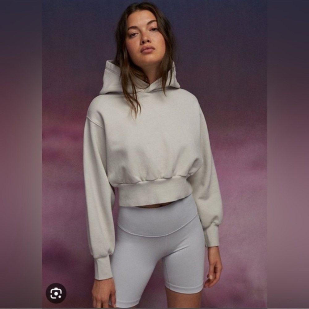 TNA Cream Cropped Hoodie - Relaxed Women's Pullover